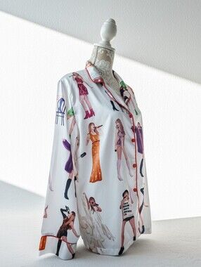 Tavlor Swift Eras Tour Colorful Satin Pajama Top Size 1X